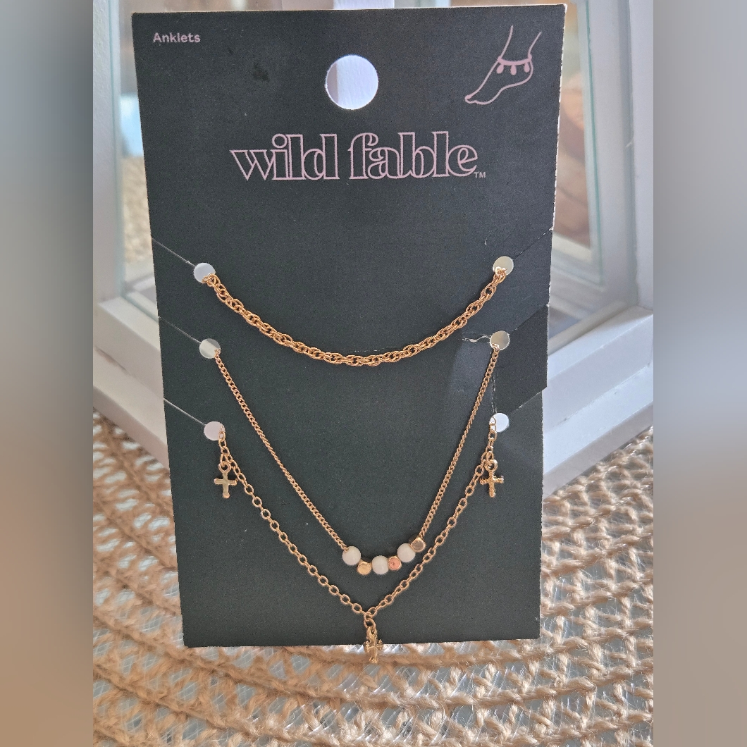 Wild Fable Goldtone Anklet Set 6$